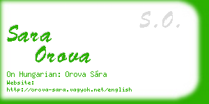 sara orova business card